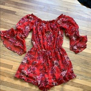 Off The Shoulder Floral Romper